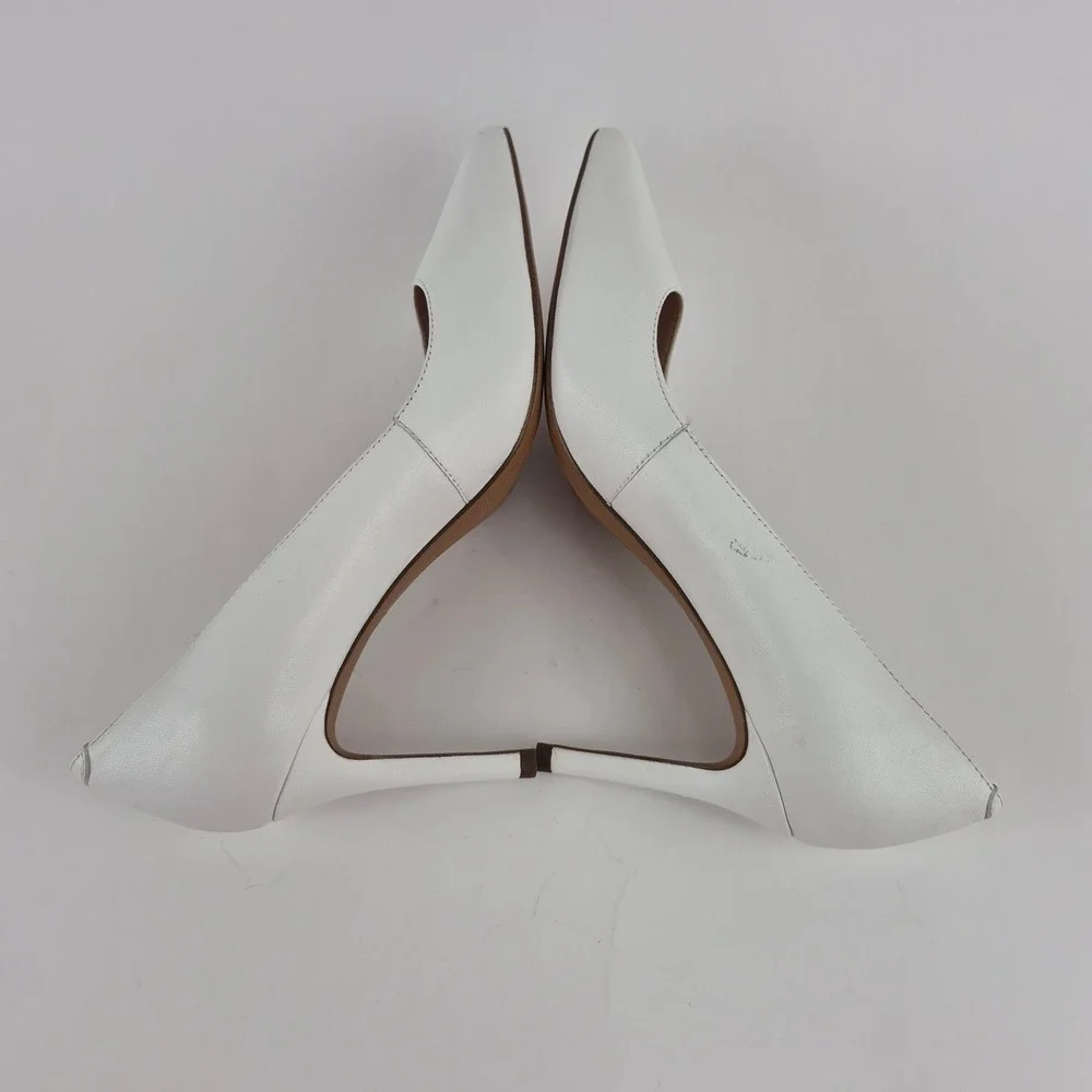 Banana Republic 12-Hour Pump White Leather Pointed Toe Stiletto Heels 8M